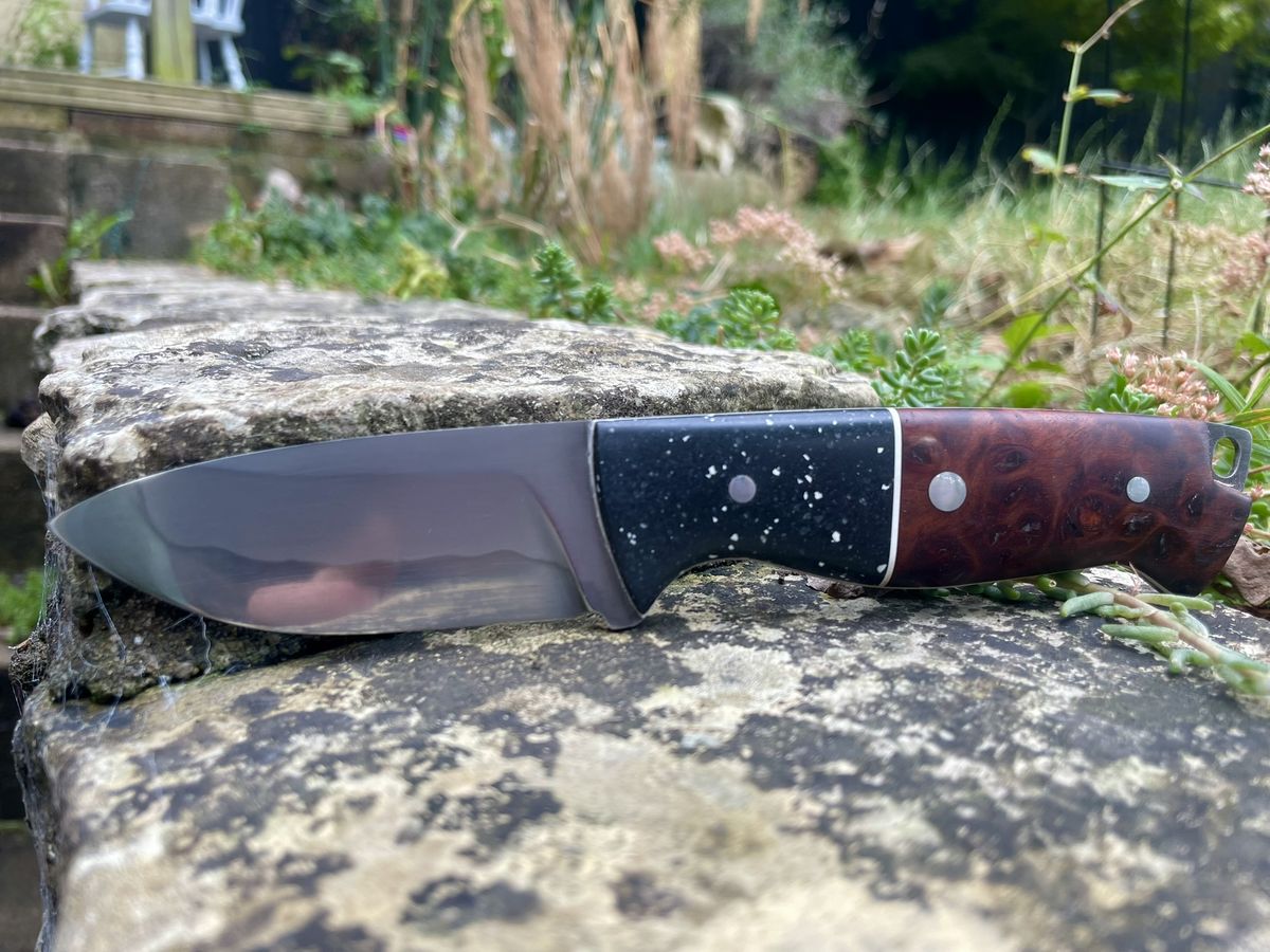 Hunter knife showing hamon line