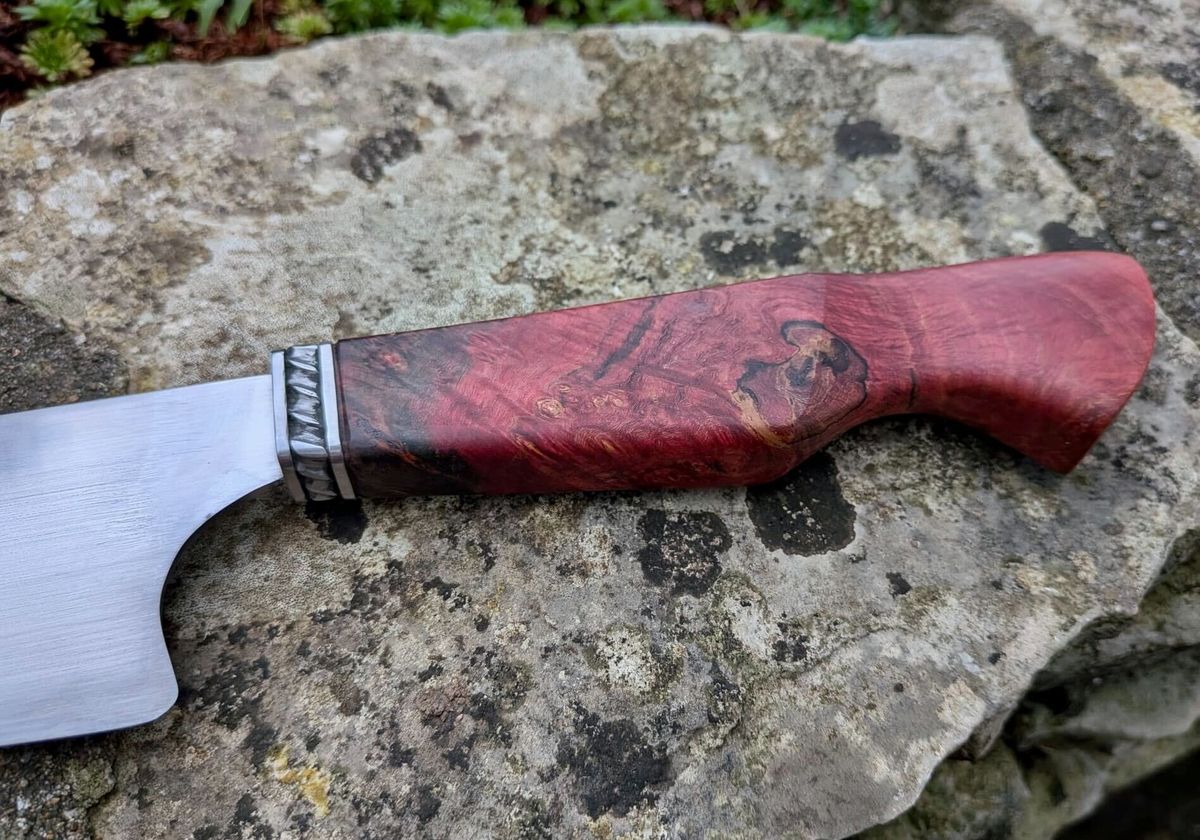 Laser chef knife handle detail